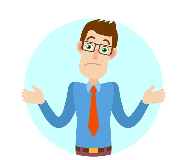 onun omuzlarında shrugging işadamı