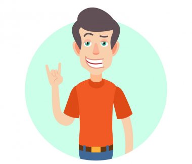 Rock and Roll işaret gösteren adam