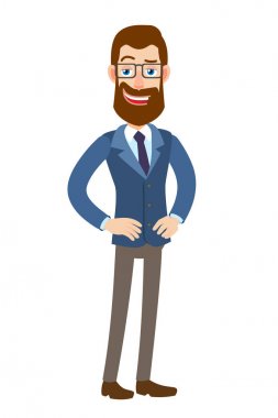 Hipster işadamı ile onun kalça ellerde