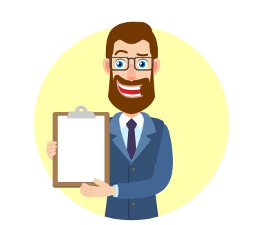 Hipster işadamı gösteren Pano