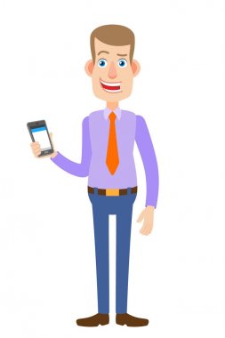 cep telefonu elinde tutan işadamı