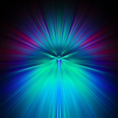 Kristalin yüzeyinde çok renkli ışık huzmeleri parlıyor.
