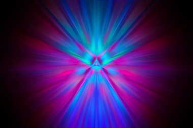 Kristalin yüzeyinde çok renkli ışık huzmeleri parlıyor.