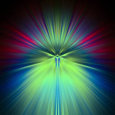 Kristalin yüzeyinde çok renkli ışık huzmeleri parlıyor.