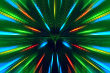 Kristalin yüzeyinde çok renkli ışık huzmeleri parlıyor.