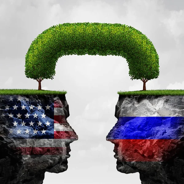 Amerikanisch-russische Zusammenarbeit — Stockfoto