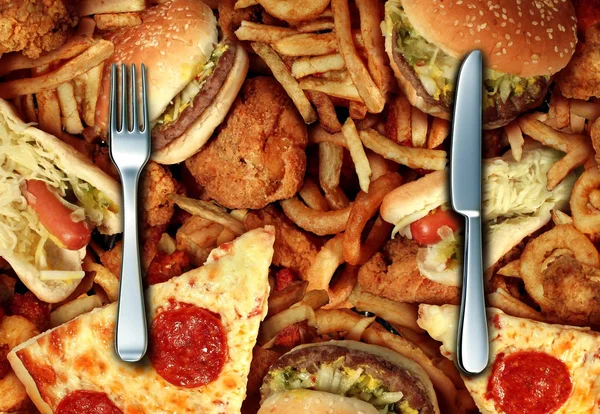 吃高胆固醇的食物 — 图库照片