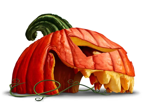 Cabeça de Halloween de abóbora — Fotografia de Stock