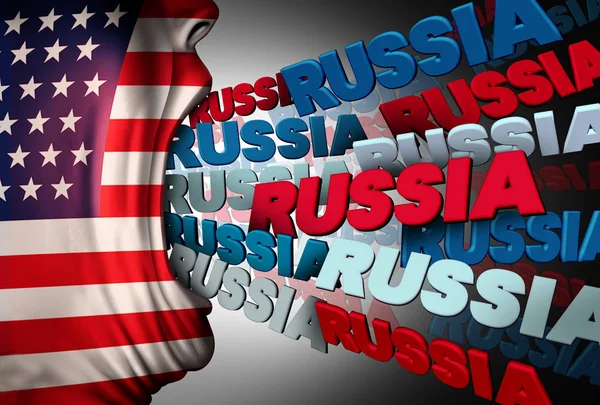 Американські ЗМІ Росія одержимість — стокове фото