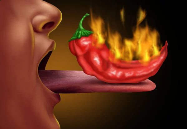 Eating Spicy Food — Stock Photo, Image