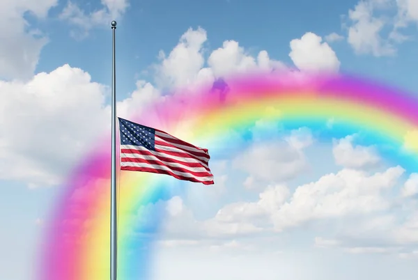 Half Mast Hope Rainbow — Stock Photo, Image