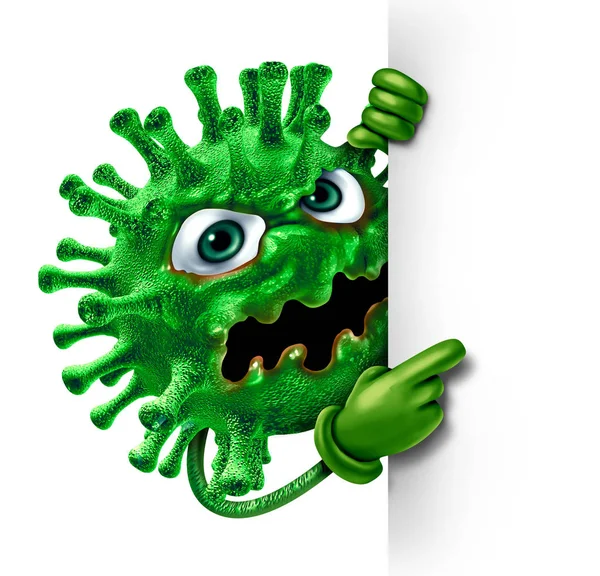 Sinal de personagem de vírus — Fotografia de Stock