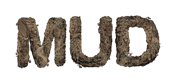 Mud Text Isolated — Stock Photo, Image