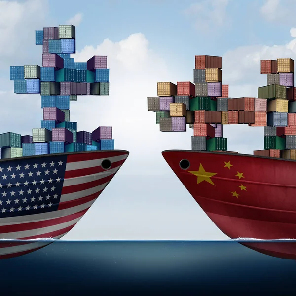 Κίνα Ηνωμένες Πολιτείες εμπόριο πρόκληση — Φωτογραφία Αρχείου