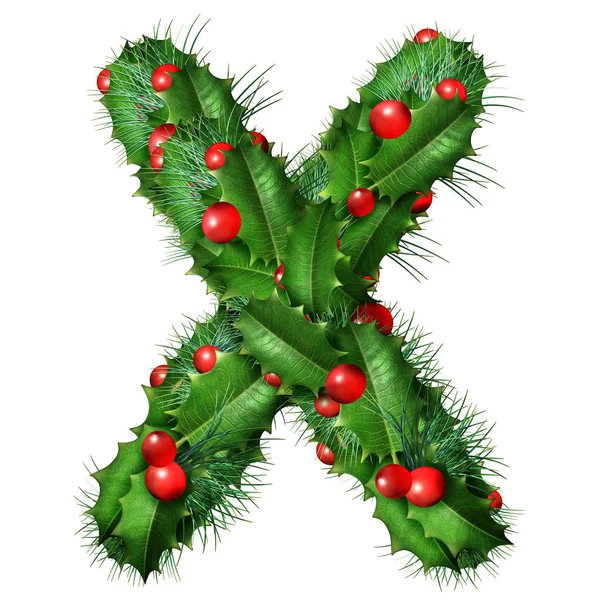 Holiday Font Letter X Isolated — Stock Photo, Image