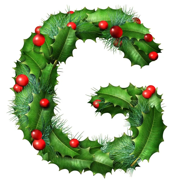 Holiday Font Letter G Isolated — ストック写真