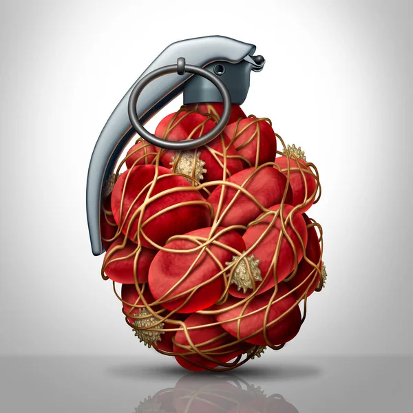 Risco Coágulos Sanguíneos Coagulação Perigo Para Saúde Trombose Ilustração Médica — Fotografia de Stock