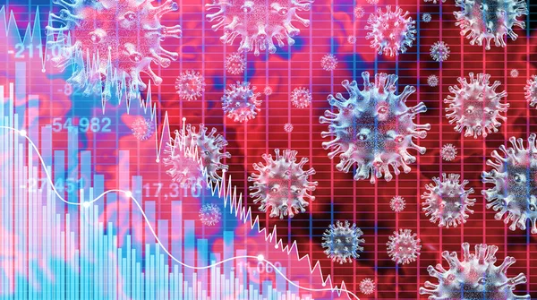 Økonomi Sundhedspleje Som Økonomisk Pandemi Frygt Coronavirus Frygt Eller Virus - Stock-foto