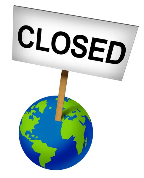 取消了全球活动和国际关闭 原因是因病毒恐惧或经济危机而关闭了Coronavirus公司和世界商业 可作为三维例证 — 图库照片