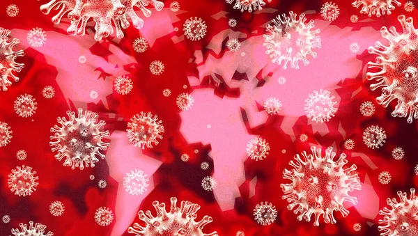 Pandémia Globális Coronavirus Járvány Koronavírusok Influenza Veszélyes Nemzetközi Influenza Törzs — Stock Fotó