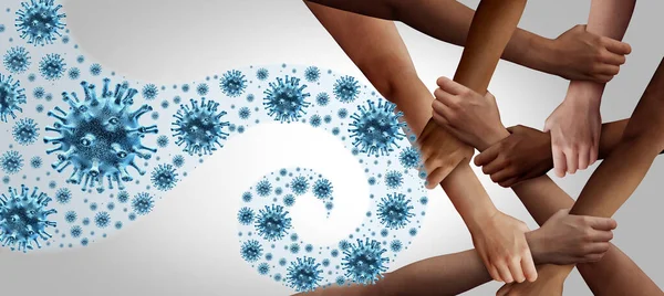 Hastalıklarla Savaşmak Coronavirus Toplumu Grip Grip Kontrolü Boyutlu Illüstrasyon Unsurları — Stok fotoğraf