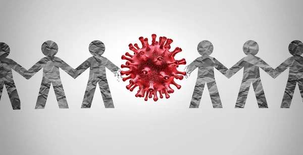 Human Distancing Disease Control Limiting Contact People Avoid Flu Virus — Stock Photo, Image