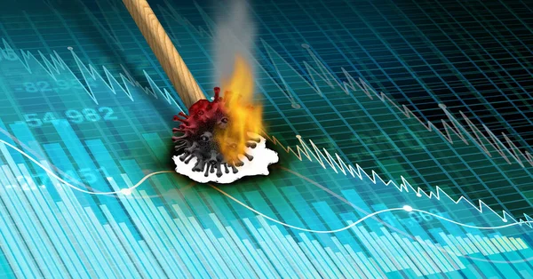 Экономика Болезни Экономический Пандемический Страх Коронавирусы Страхи Вирус Вспышка Фондовый — стоковое фото