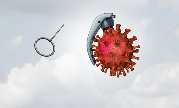 Coronavirus Bombası Covid Virüs Salgını Tıbbi Bir Tehdit Bombası Şeklinde — Stok fotoğraf