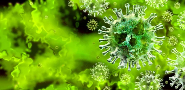 Wabah Coronavirus Mematikan Dan Coronavirus Memiliki Latar Belakang Influenza Sebagai — Stok Foto