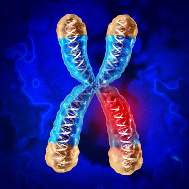 Genetic disease and chromosome illness or DNA damage as a science and biology concept with damaged genes as a 3D render. clipart