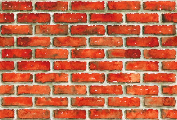 Modèle de mur de brique sans couture aquarelle . — Photo