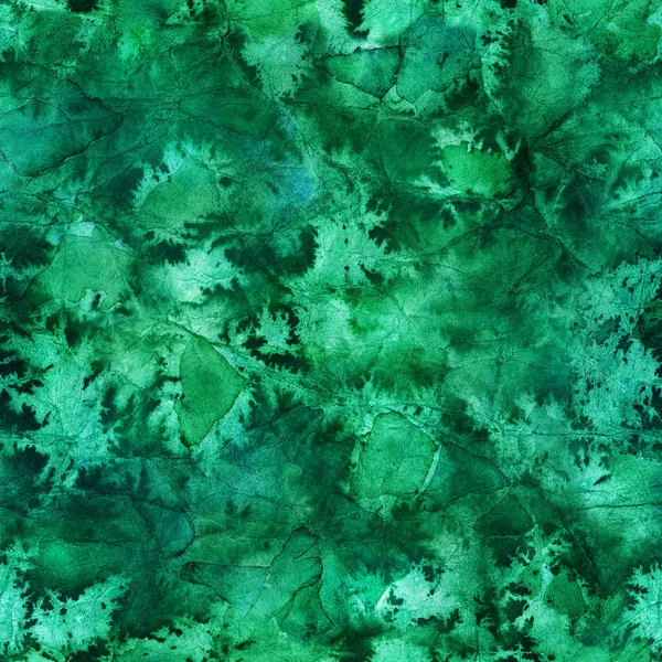 Padrão abstrato sem costura aquarela. Textura malaquita verde pintada à mão com cor esmeralda . — Fotografia de Stock