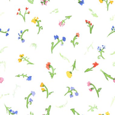 suluboya çiçek seamless modeli