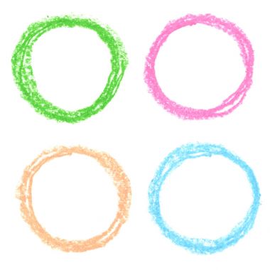  Renkli yuvarlak tasarım öğeleri. Doku - çok renkli pastel pastel boya tebeşirler.