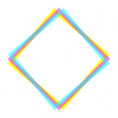 Vektör Cmyk noktalı resim kare çerçeve. 