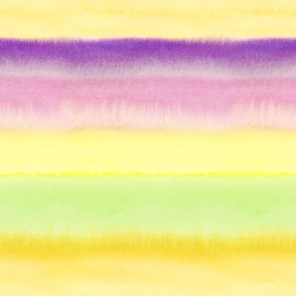 Wet watercolor seamless pattern with color blurred stripes. — Stock Photo, Image