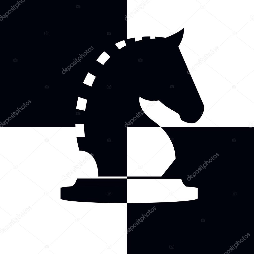 Vector horse of chess. 