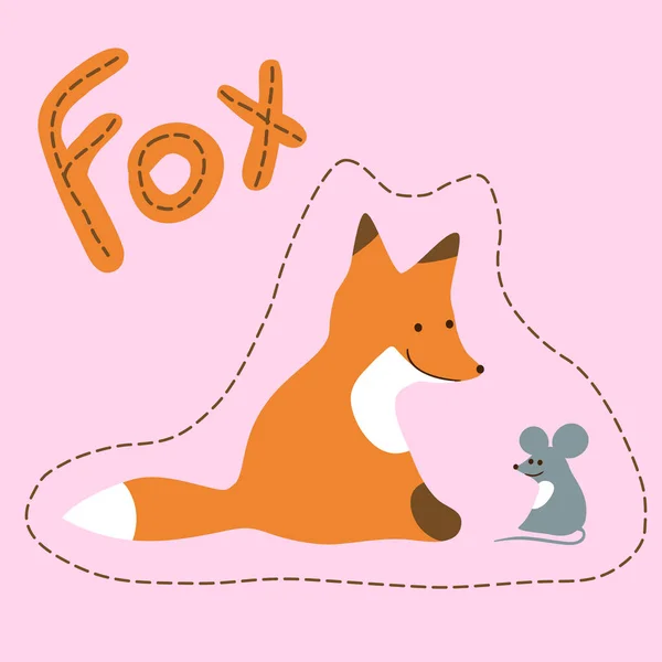 Fox και το ποντίκι. — Διανυσματικό Αρχείο