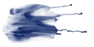 Indigo sıvı suluboya ile damla doku lekeleri. 