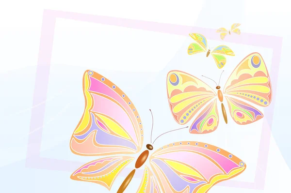 Mariposas voladoras de verano . — Vector de stock