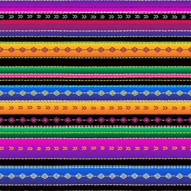 Sorunsuz etnik Meksika kumaş desen renkli çizgili. 