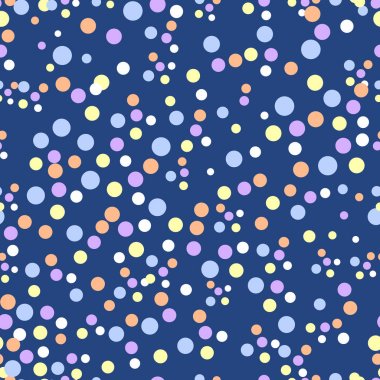 Koyu mavi sevimli noktalar ile Seamless Modeli. 