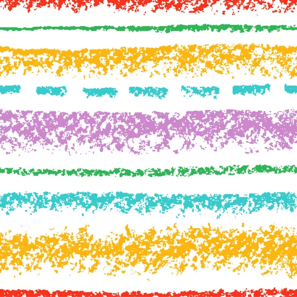 Patrón sin costuras con lápiz de cera de colores trazos aislados . — Archivo Imágenes Vectoriales