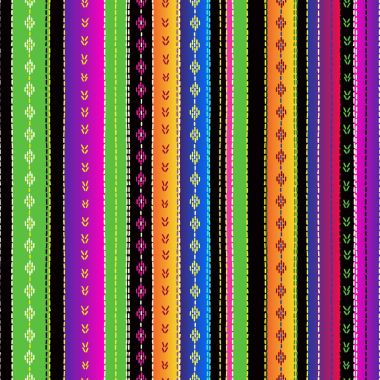 Sorunsuz etnik Meksika kumaş desen renkli çizgili.