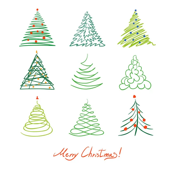 Christmas tree set. — Stock Vector