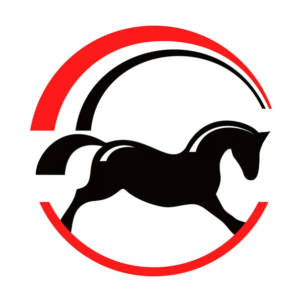 Cavalo pônei equestre esporte silhueta logotipo . —  Vetores de Stock