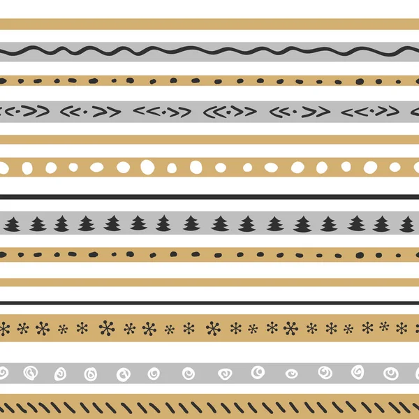 Drôle de motif de Noël avec flocons de neige, arbre, points . — Image vectorielle