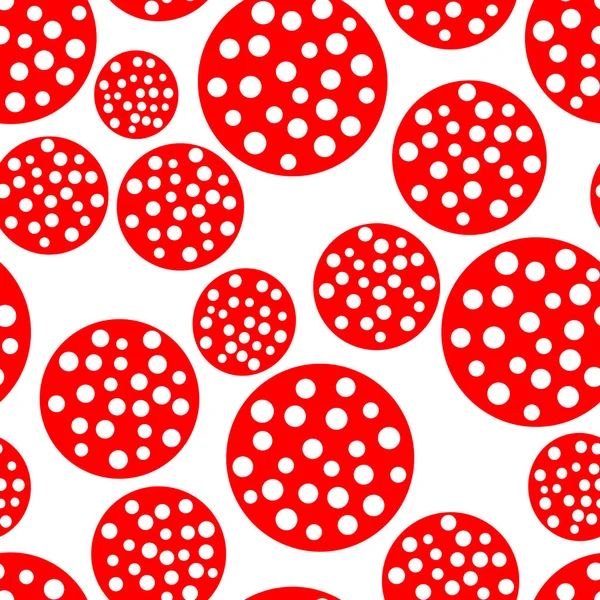 Cute dots amanita seamless pattern with round and circle. — Stock Vector