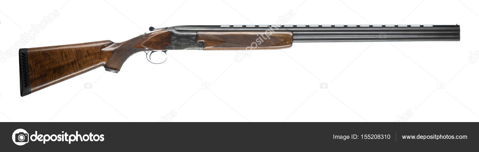 Over under shotgun isolated on white background right Stock Photo by ...