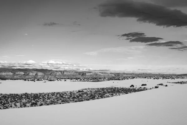 White Sands, New Mexico zwart en wit — Stockfoto